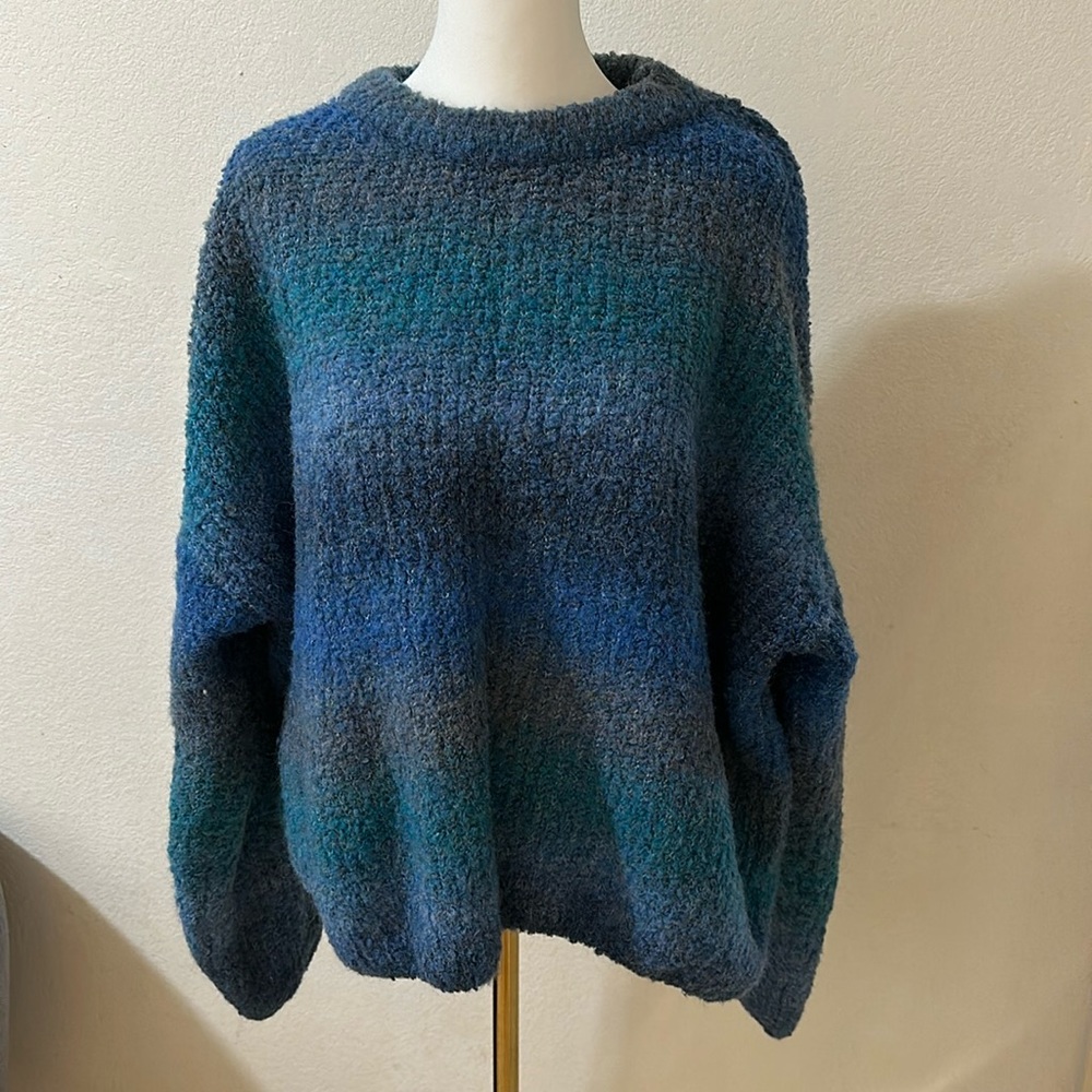 Cozy & Warm Blue Ombré Sweater
